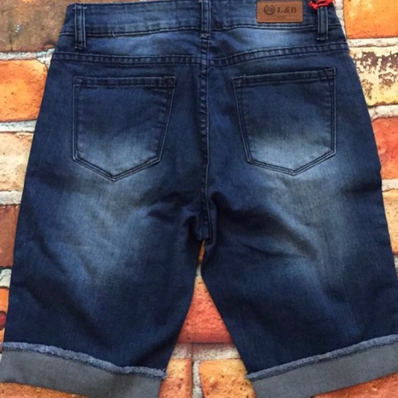 SALE NWT L&B Denim Shorts W/ Leopard - Picture 5 of 5